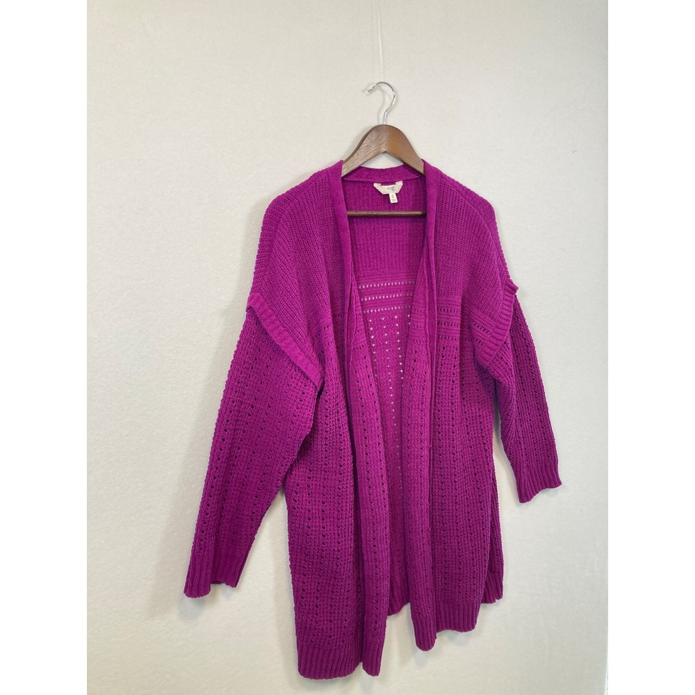 Terra Sky Women's Open Front Knit Cardigan Magenta 0X‎ 14W - Picture 8 of 9